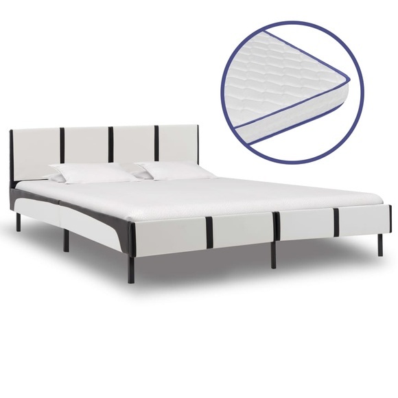 vidaXL Bett mit Memory-Schaum-Matratze Kunstleder 180×200 cm