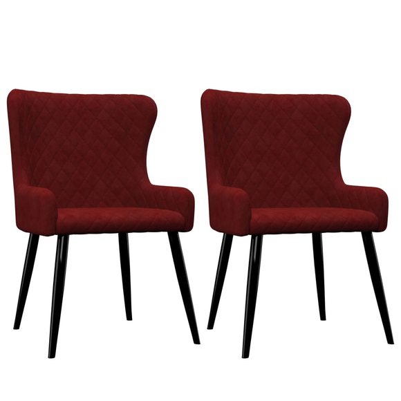 vidaXL Esszimmerstühle 2 Stk. Rot Samt