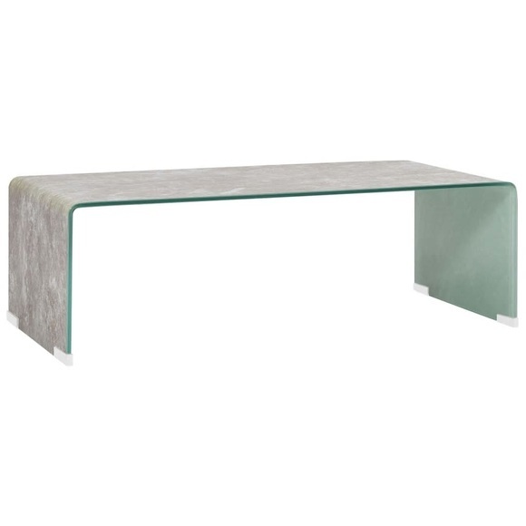 Couchtisch Braun Marmor-Optik 98 x 45 x 31 cm Hartglas