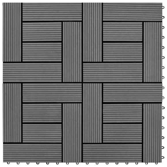 22 Stk. Terrassenfliesen 30 x 30 cm 2 qm WPC Grau