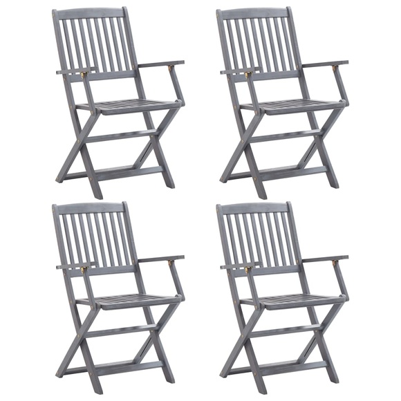 vidaXL Klappbare Gartenstühle 4 Stk. Massivholz Akazie