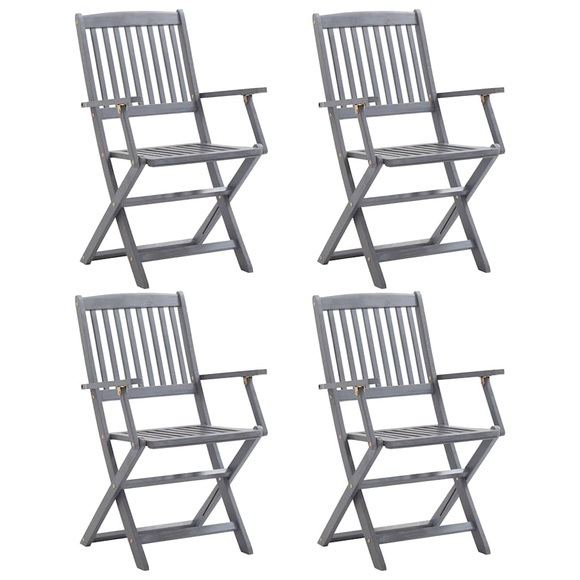 vidaXL Klappbare Gartenstühle 4 Stk. Massivholz Akazie