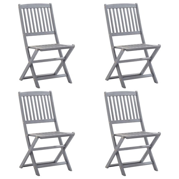 vidaXL Klappbare Gartenstühle 4 Stk. Massivholz Akazie