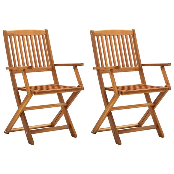 vidaXL Klappbare Gartenstühle 2 Stk. Massivholz Akazie