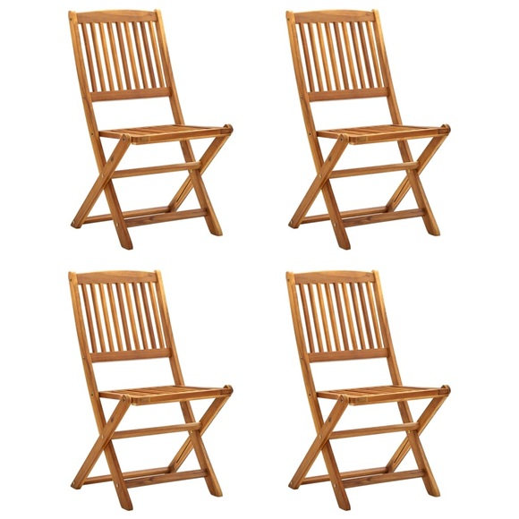 vidaXL Klappbare Gartenstühle 4 Stk. Massivholz Akazie