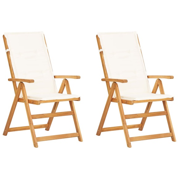 vidaXL Verstellbare Gartenstühle 2 Stk. Braun Massivholz Akazie