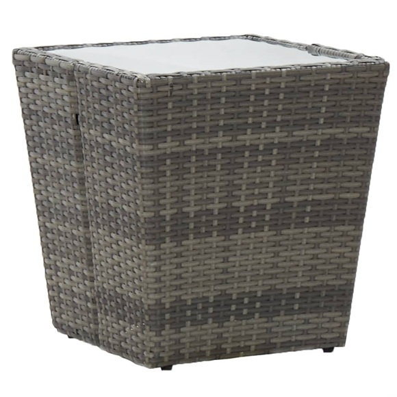 Beistelltisch Grau 41,5x41,5x43 cm Hartglas