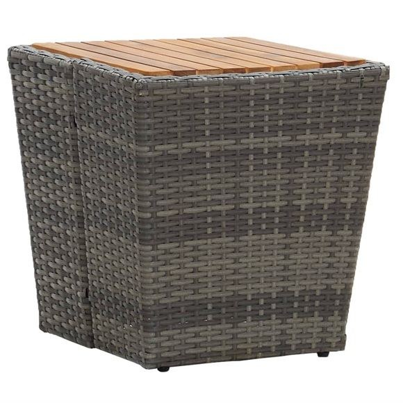 Beistelltisch Grau 41,5x41,5x43 cm Akazie Massivholz