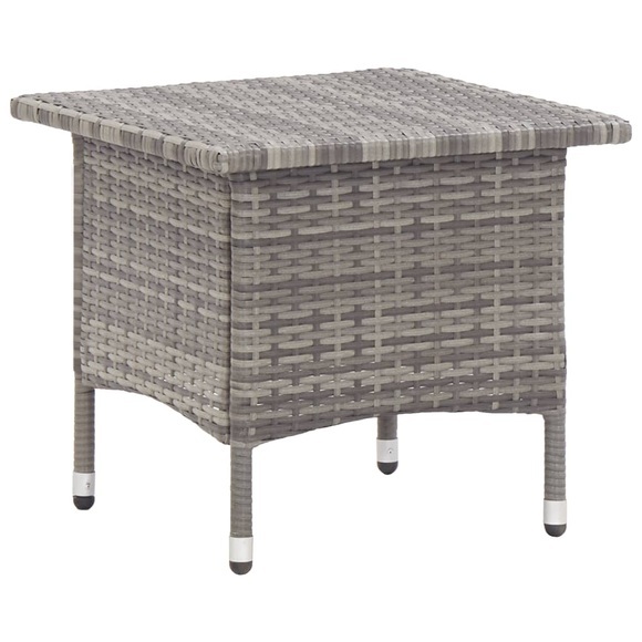 Teetisch Grau 50 x 50 x 47 cm Poly Rattan