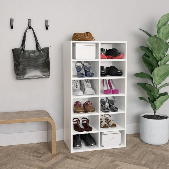 vidaXL Schuhregal Weiß 54×34×100 cm Spanplatte