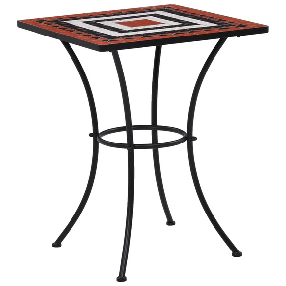 Mosaik-Bistrotisch Terrakotta und Weiss 60 cm Keramik