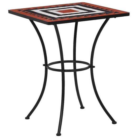 Mosaik-Bistrotisch Terrakotta und Weiss 60 cm Keramik