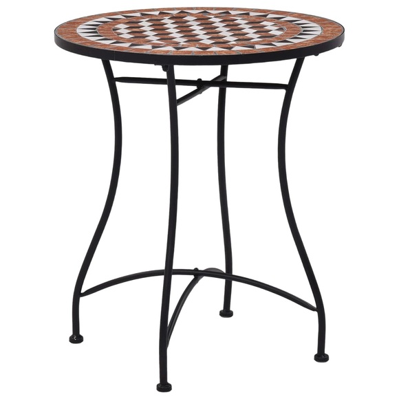 Mosaik-Bistrotisch Braun 60 cm Keramik