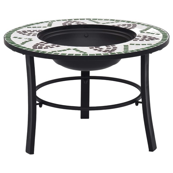 vidaXL Mosaik-Feuerstelle Grün 68 cm Keramik