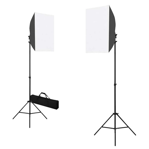 vidaXL Professionelle Studioleuchten 2 Stk. 40 x 60 cm Stahl Schwarz