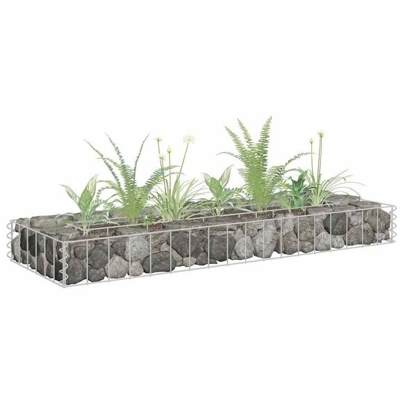 vidaXL Gabionen-Hochbeet Verzinkter Stahl 90x30x10 cm