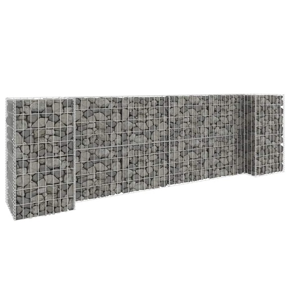 vidaXL H-förmiger Gabionen-Pflanzkorb Stahldraht 260x40x80 cm