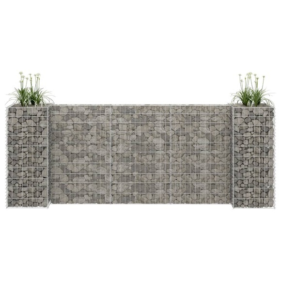 vidaXL H-förmiger Gabionen-Pflanzkorb Stahldraht 260x40x100 cm