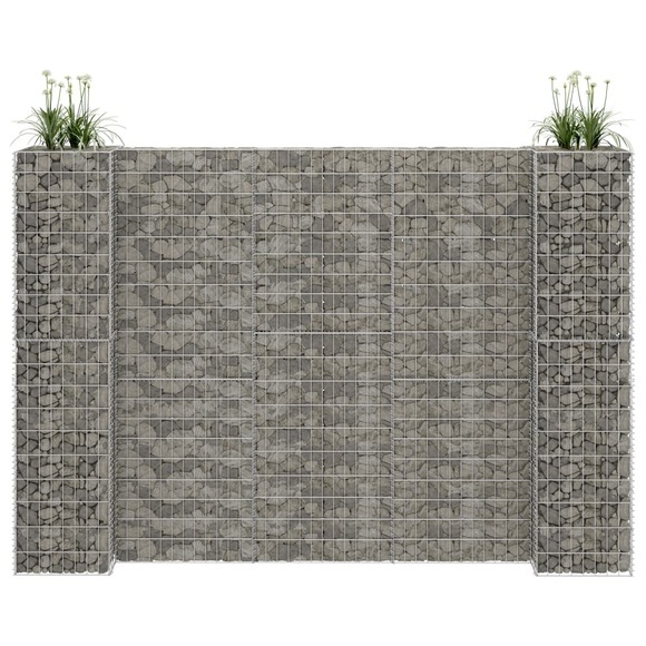 vidaXL H-förmiger Gabionen-Pflanzkorb Stahldraht 260x40x200 cm
