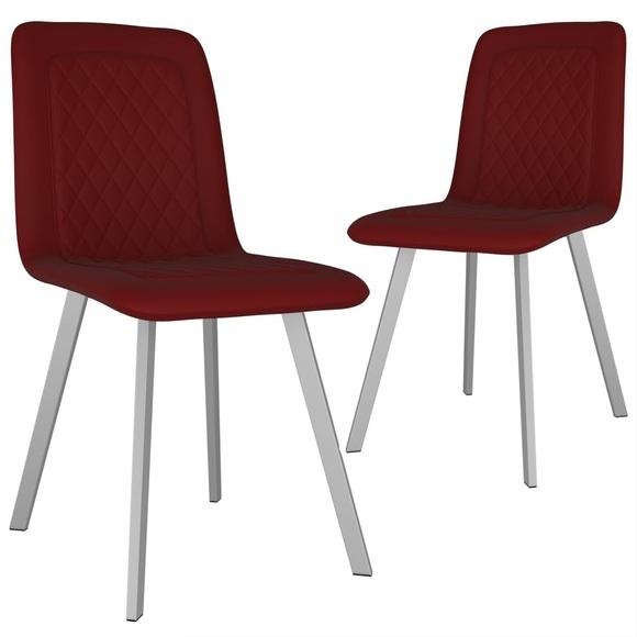 vidaXL Esszimmerstühle 2 Stk. Rot Samt