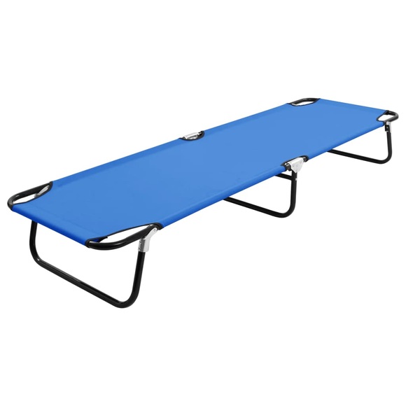 Campingbett Faltbar Blau Stahl