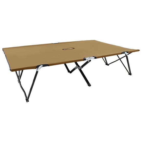vidaXL Klappbare Sonnenliege für 2 Personen Taupe Stahl