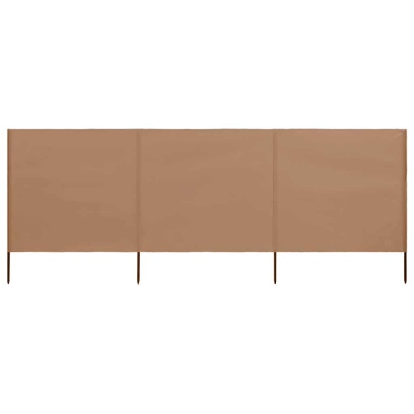 3-teiliges Windschutzgewebe 400 x 80 cm Taupe