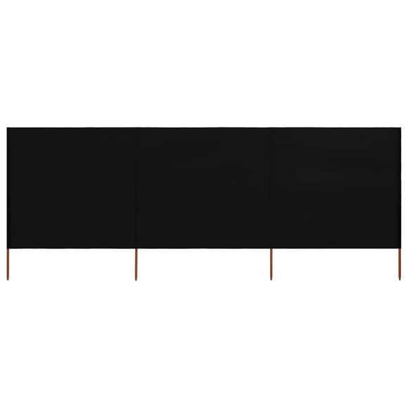 3-teiliges Windschutzgewebe 400 x 80 cm Schwarz