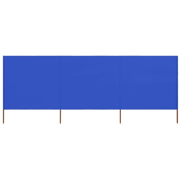 3-teiliges Windschutzgewebe 400 x 80 cm Azurblau