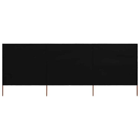 3-teiliges Windschutzgewebe 400 x 120 cm Schwarz