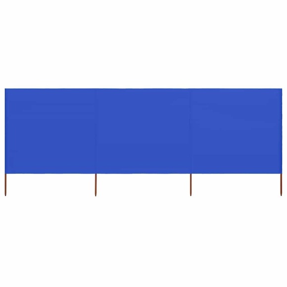 3-teiliges Windschutzgewebe 400 x 120 cm Azurblau