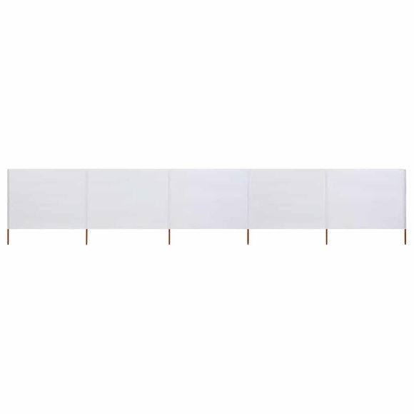 vidaXL 5-teiliges Windschutzgewebe 600 x 80 cm Sandweiß