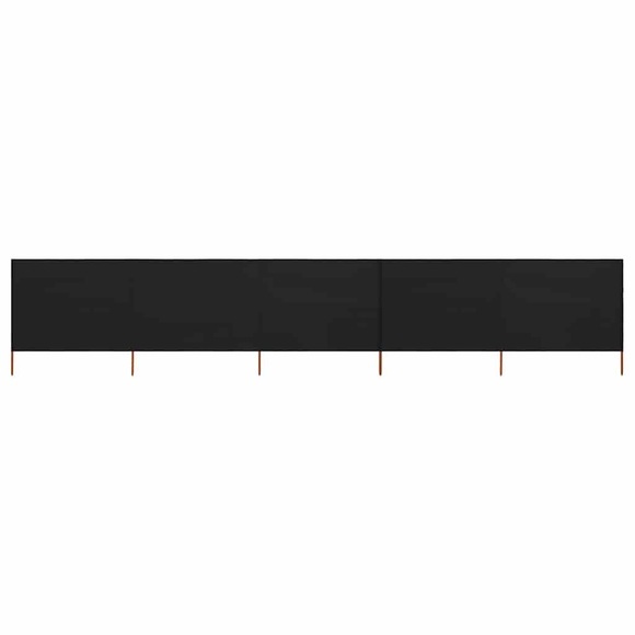 5-teiliges Windschutzgewebe 600 x 120 cm Schwarz