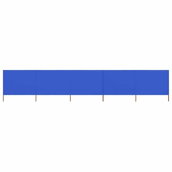 5-teiliges Windschutzgewebe 600 x 120 cm Azurblau