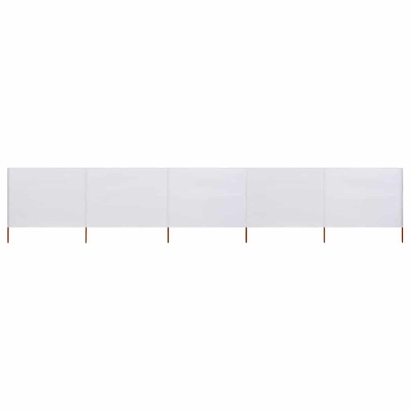 vidaXL 5-teiliges Windschutzgewebe 600 x 160 cm Sandweiß