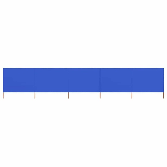 5-teiliges Windschutzgewebe 600 x 160 cm Azurblau