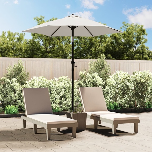 vidaXL Sonnenschirm Sandweiß 200 x 211 cm Aluminium