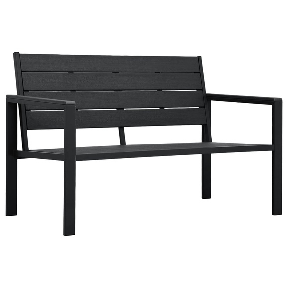 Gartenbank 120 cm HDPE Schwarz Holzoptik