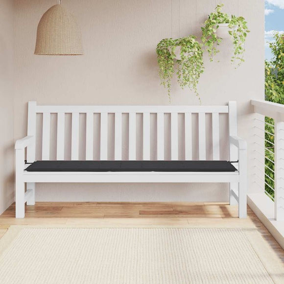 vidaXL Gartenbank-Auflage Schwarz 200x50x4 cm