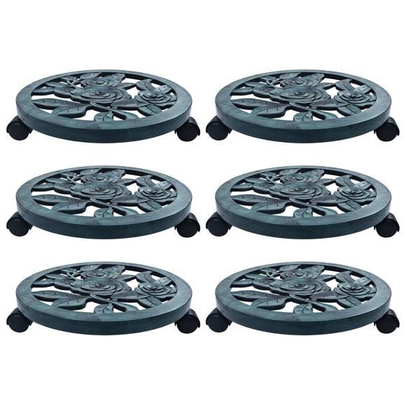 vidaXL Pflanzenroller 6 Stk. Grün 38 cm Kunststoff