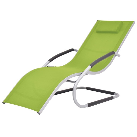 vidaXL Sonnenliege mit Auflage Aluminium und Textilene Grün