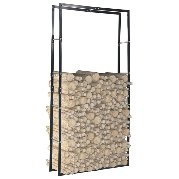vidaXL Brennholzregal Schwarz 100×25×200 cm Stahl