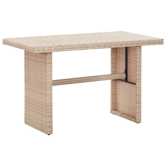 Gartentisch Grau 110 x 60 x 67 cm Poly Rattan