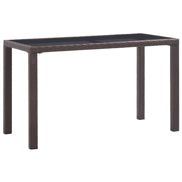 Gartentisch Braun 123 x 60 x 74 cm Poly Rattan