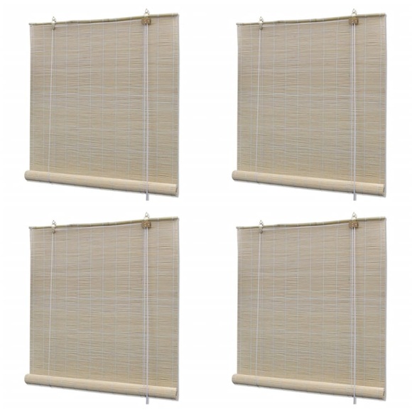 vidaXL Rollos 4 Stk. Natürlicher Bambus 120 x 160 cm