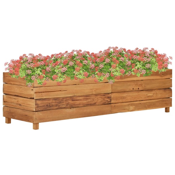 vidaXL Hochbeet 150x40x38 cm Teak Altholz und Stahl