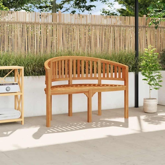 Bananenbank 120 cm Massivholz Teak