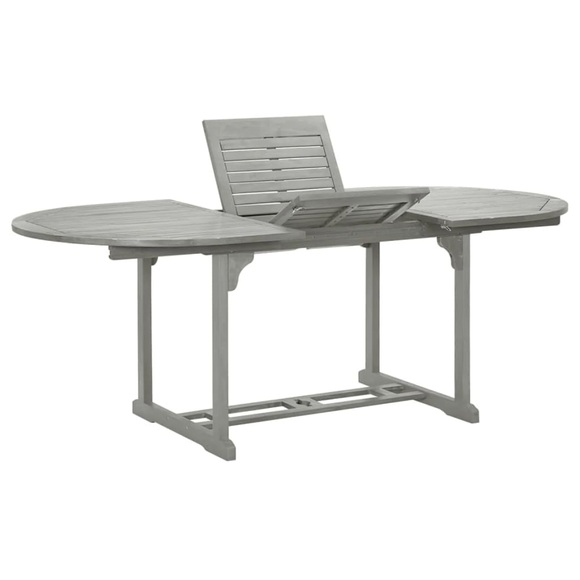Gartentisch Grau 200 x 100 x 74 cm Massivholz Akazie