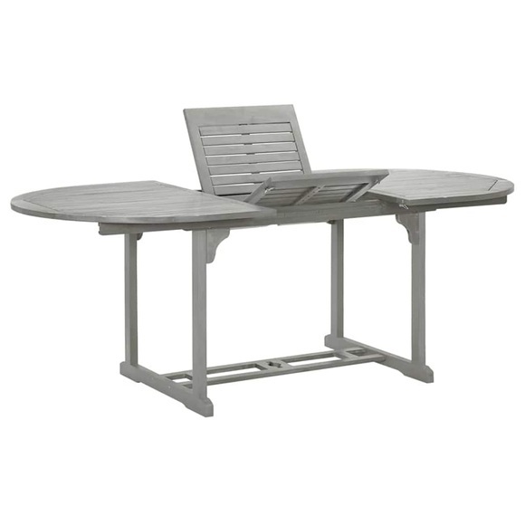 Gartentisch Grau 200 x 100 x 74 cm Massivholz Akazie