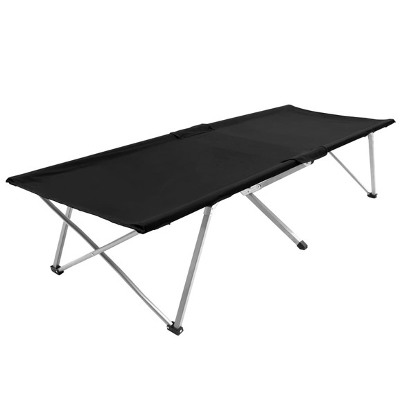 Campingbett 206 x 75 x 45 cm XXL Schwarz